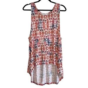 2/$30 Rose + Olive Pink and White Graphic Tank Top